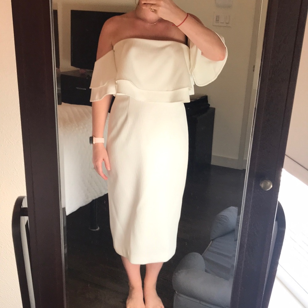 White strapless dress